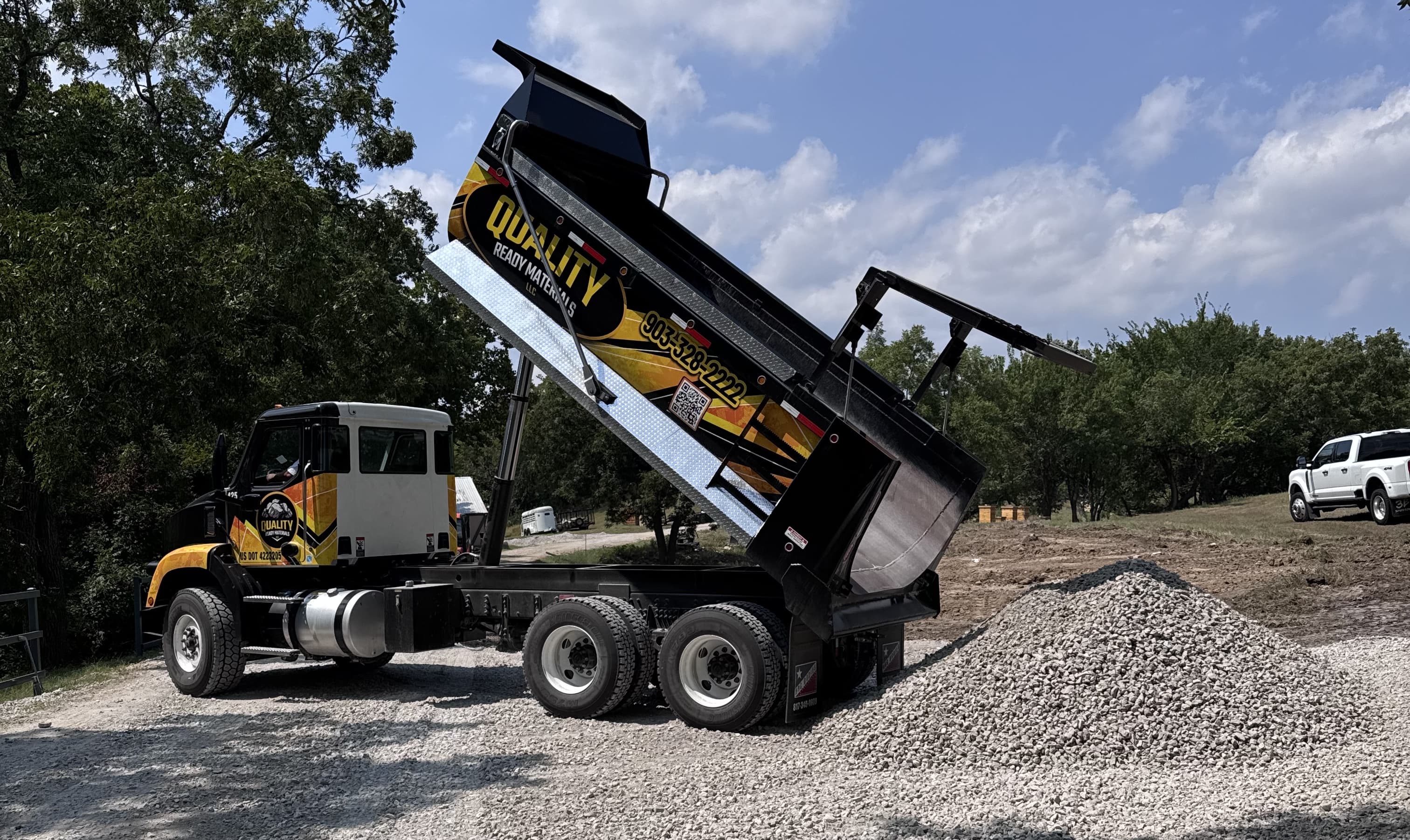 Dumping a load of base rock